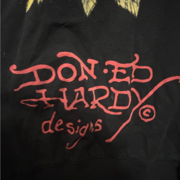 Ed Hardy “Dedicated” Skull & Roses Black zip up Hoodie with details Size: small - Picture 6 of 7